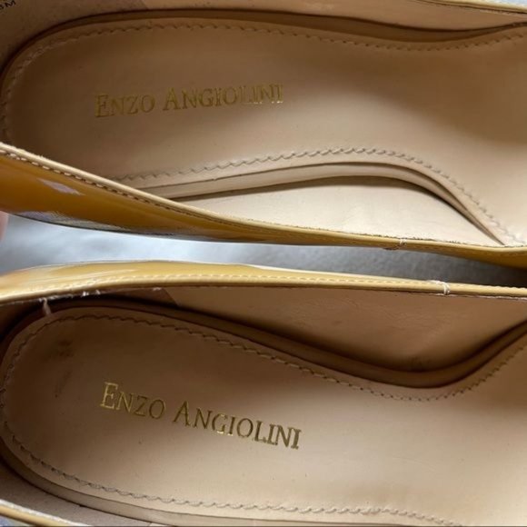 Enzo Angiolini Eadixy Heels Patent Leather Slip On Pump Tan Womens Size 8 - Picture 6 of 11